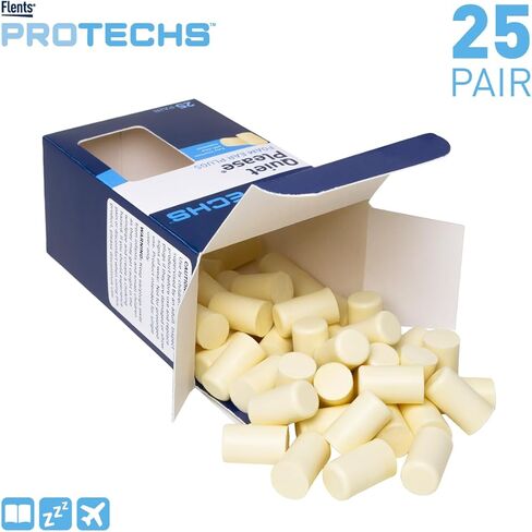 Flents Ear Plugs, 6 Pair for Sleeping, Snoring, Loud Noise, Traveling, Concerts, Construction, & Studying, Foam Earplugs, NRR 29 **New Formula** in Kuwait