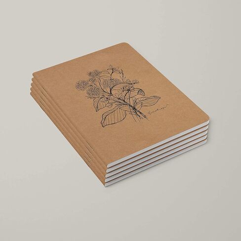 دفتر يوميات/جيب للمذكرات الميدانية من Bright Day Calendars من Bright Day - كتاب مذكرات مبطن مقاس 3.5 × 5.5 - مجموعة زهور مكونة من 5 قطع in Saudi Arabia