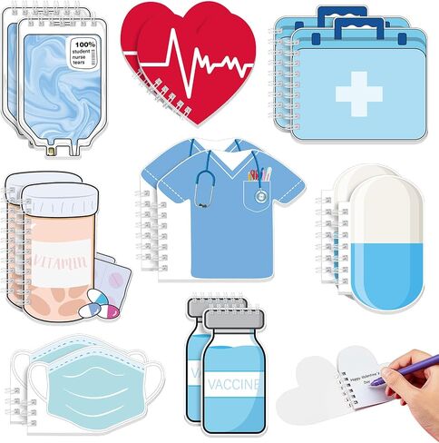 16 Pieces Nurse Spiral Notebooks Mini Nurse Pocket Notepads Pocket Notebook for Nurses Spiral Nurse Appreciation Gifts Medical Notebook for Nursing Students Classroom Office Present, 8 Styles in Saudi Arabia