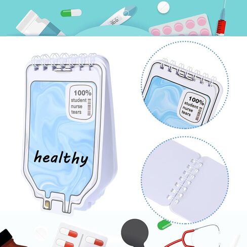 16 Pieces Nurse Spiral Notebooks Mini Nurse Pocket Notepads Pocket Notebook for Nurses Spiral Nurse Appreciation Gifts Medical Notebook for Nursing Students Classroom Office Present, 8 Styles in Saudi Arabia