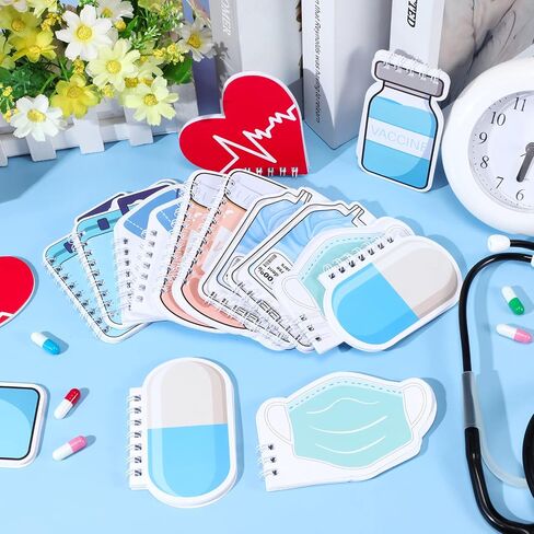 16 Pieces Nurse Spiral Notebooks Mini Nurse Pocket Notepads Pocket Notebook for Nurses Spiral Nurse Appreciation Gifts Medical Notebook for Nursing Students Classroom Office Present, 8 Styles in Saudi Arabia
