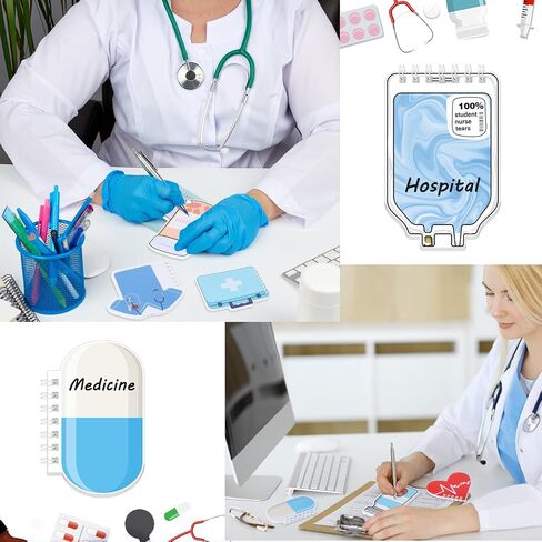 16 Pieces Nurse Spiral Notebooks Mini Nurse Pocket Notepads Pocket Notebook for Nurses Spiral Nurse Appreciation Gifts Medical Notebook for Nursing Students Classroom Office Present, 8 Styles in Saudi Arabia