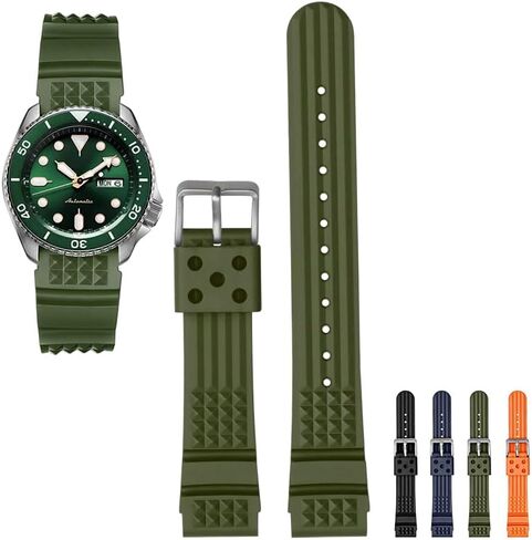 سوار مطاطي لساعات Seiko Prospex SKX Divers، سوار ساعة بديل 22 مم 20 مم مع إبزيم لساعة Seiko Prospex Divers حزام ساعة مطاطي - ألوان متعددة in Kuwait