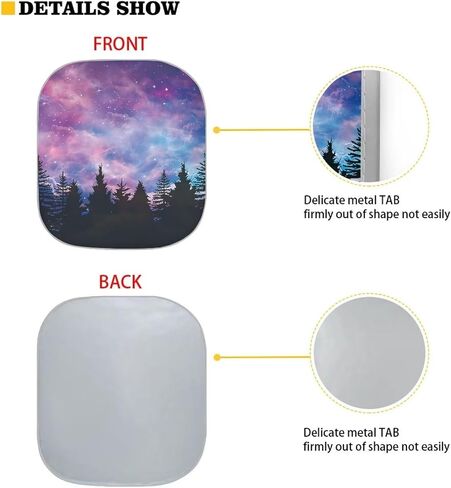 Car Front Windows Sunshade 2 Pieces Automotive Windshield Sun Shade Galaxy Forest Print Auto Shade Car Accessories for Sedans SUV Vans Trucks in Saudi Arabia