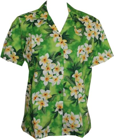 Made in Hawaii ! Women's Plumeria Season Hawaiian Aloha Camp Shirt in Saudi Arabia