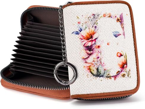 MEITRUE RFID Credit Card Holder Zipper Card Case for Ladies Small Keychain Wallets for Women in Kuwait