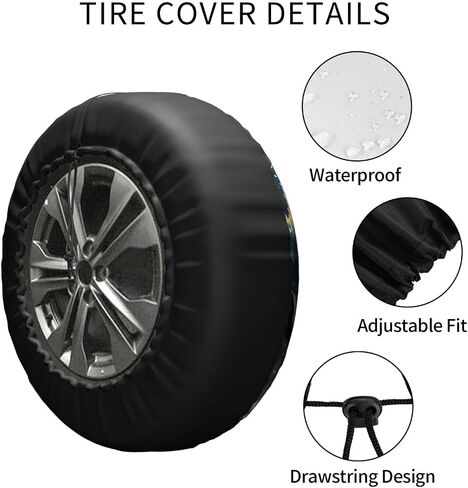 Funny Raccoon Spare Tire Cover Mountains Nature Scenery Wheel Protectors Weatherproof Dust-Proof Universal Fit for Jeep Wrangler Rv SUV Truck Travel Trailer and Many Vehicles 14" 15" 16" 17" in Saudi Arabia
