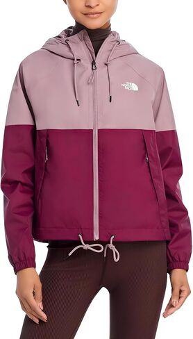 سترة بغطاء للرأس للنساء من THE NORTH FACE، Antora Rain، مقاس XX-Large باللون الرمادي الداكن/التوت البري in Kuwait