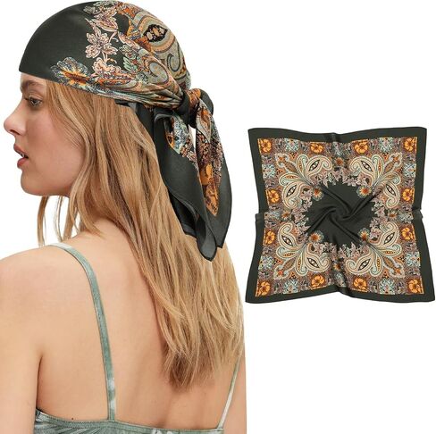 AWAYTR 100% Mulberry Silk Scarf for Women - 27 IN Pure Silk Hair Scarf Silk Head Scarf for Hair Neck Scarf with Gift Pack in Kuwait
