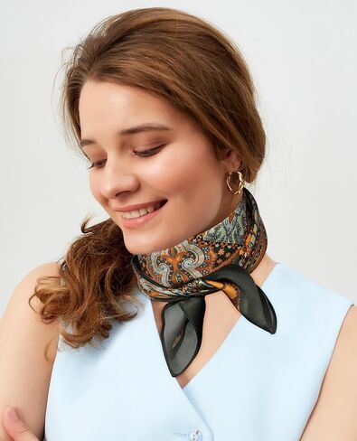 AWAYTR 100% Mulberry Silk Scarf for Women - 27 IN Pure Silk Hair Scarf Silk Head Scarf for Hair Neck Scarf with Gift Pack in Kuwait