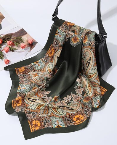 AWAYTR 100% Mulberry Silk Scarf for Women - 27 IN Pure Silk Hair Scarf Silk Head Scarf for Hair Neck Scarf with Gift Pack in Kuwait