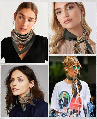 AWAYTR 100% Mulberry Silk Scarf for Women - 27 IN Pure Silk Hair Scarf Silk Head Scarf for Hair Neck Scarf with Gift Pack in Kuwait