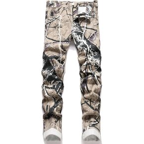 OIIIO Men's Athletic Fit Jeans Denim Pants