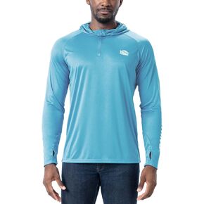 Willit Men's UPF 50+ Sun Hoodie Fishing Shirt Half Zip Long Sleeve SPF Hiking Shirt Lightweight