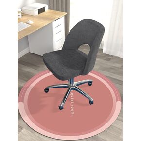 Round Office Chair Mat Chair Carpet for Hardwood Floor Computer Gaming Chair Mat Office Chair Mat for Tile Floor Floor Protector Rug, Pink, 24"