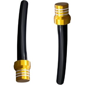 2PCS Motorcycle Breather Hose Gas Fuel Tank Cap, Aluminum One Way Tank Valve Vent Hose Tube, Universal Motorcycle Accessories for ATV Dirt Pit Quad CRF YZF RMZ KLX DRZ (Black)
