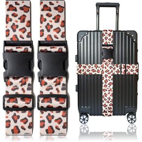 2 PCS Luggage Strap 78" x 2" Suitcase Belts Wide Adjustable Packing Straps Travel Accessories (2pcs rainbow)