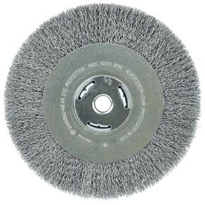 Weiler 36206 Wolverine 8" Crimped Wire Wheel, .014" Steel Fill, Wide Face, 5/8" Arbor Hole, Made in The USA