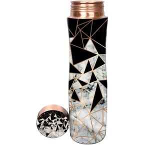 Oas Copper - زجاجة مياه من النحاس النقي الفاخر مع فوائد صحية أيورفيدية - 34oz (أسود/ذهبي/أبيض) in Kuwait