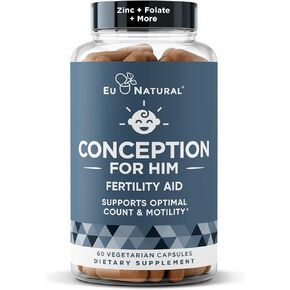 Conception For Him – Fertility Supplements for Men, Male Fertility Booster & Prenatal – Optimal Sperm Count, Motility Strength – Ashwagandha, Folate Folic Acid,Magnesium & Zinc – 60 Veg Soft Capsules