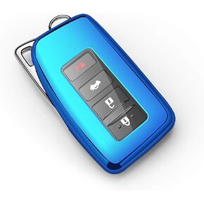 Tukellen for Lexus Key Fob Cover Premium Soft TPU Full Protection Key Shell Key Case Compatible with Lexus ES is GS NX LS RX RC 300h 350 200t 250 300 F 450h 460 600h Smart Key Fob Remote Key-Silver