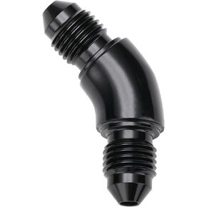 90 Degree 10AN Male to 10AN Male Flare Full Flow Union Fitting Adapter Aluminum Black