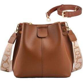 Small Leather Bucket Bag for Women Hobo Crossbody Bucket Bags and Purses with Guitar Strap Shoulder Bucket Handbag