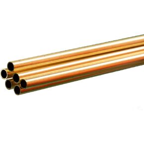 K & S 1144 Round Brass Tube, 3/32" OD x 0.014" Wall x 36" Long, 5 Pieces, Made in The USA