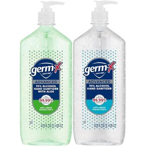 Germ-x Advanced Hand Sanitizer with Aloe and Vitamin E, Moisturizing Gel, Instant and No Rinse Formula, Pump Bottle, Back to School Supplies College, 8 Fl Oz (Pack of 6) in Kuwait