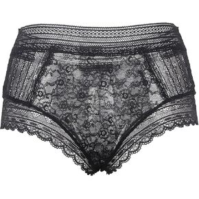 ohyeahlady Womens Sexy Underwear Plus Size Panties Floral Lace Boyshort Cheeky Panty High Waist Soft Briefs Underpants