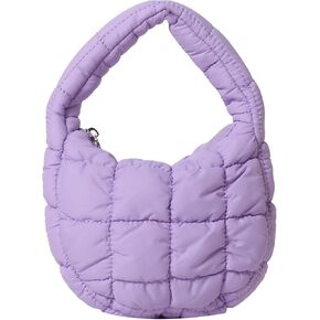 Quilted MINI Handbag and Purses Women Puffer Nylon Hobo Cotton Padded Purse Work Travel Lightweight