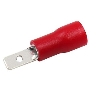 Baomain 0.11" Red Male Insulated Spade Wire Connector Electrical Crimp Terminal 18-22 AWG 2.8 x 0.5mm (100PCS)