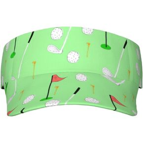 Golf Pattern Flat Sun Hats for Women Men Fashion Golf Hat Wide Brim Hat Sports Sun Visor Hat