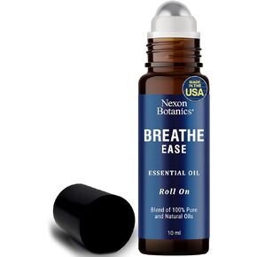 Breathe Ease Essential Oil Roll On Blend 10ml - Breathe Easy Essential Oil Roll-On - Pure Eucalyptus, Peppermint, and Rosemary Oil Blend for Clear Breathing and Respiratory Support - Nexon Botanics