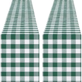Buffalo Plaid Table Runners 2 Packs 13x84 Inches Black and White Check Table Runner Fall Thanksgiving Table Runners for Parties