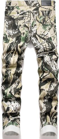 OIIIO Men's Athletic Fit Jeans Denim Pants in Saudi Arabia