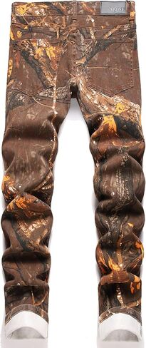 OIIIO Men's Athletic Fit Jeans Denim Pants in Saudi Arabia