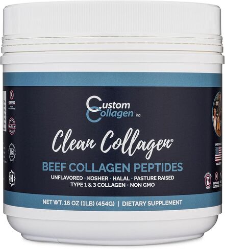 مسحوق ببتيدات الكولاجين 2 رطل (32 أونصة) كيس - كولاجين نظيف® - بدون نكهة، تغذية عشبية، باليو، غير معدل وراثيًا، كوشير - بروتين عالي الذوبان in Kuwait