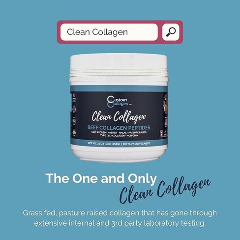 مسحوق ببتيدات الكولاجين 2 رطل (32 أونصة) كيس - كولاجين نظيف® - بدون نكهة، تغذية عشبية، باليو، غير معدل وراثيًا، كوشير - بروتين عالي الذوبان in Kuwait