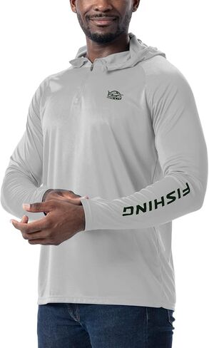 Willit Men's UPF 50+ Sun Hoodie Fishing Shirt Half Zip Long Sleeve SPF Hiking Shirt Lightweight in Saudi Arabia