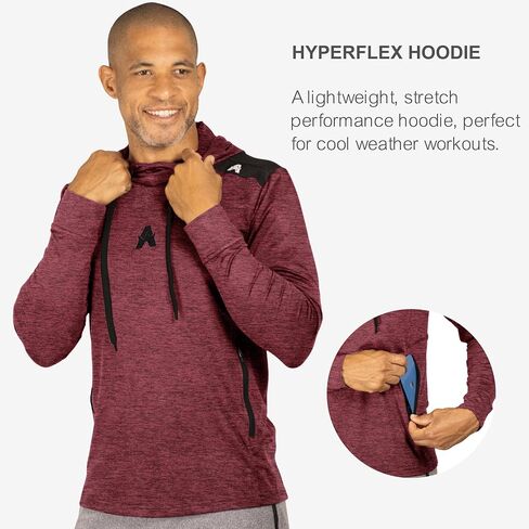 سترة بغطاء للرأس للرجال من Anthem Athletics Hyperflex 2.0 - خفيفة الوزن - جيوب بسحاب للجري والتدريب الرياضي والصالة الرياضية in Kuwait