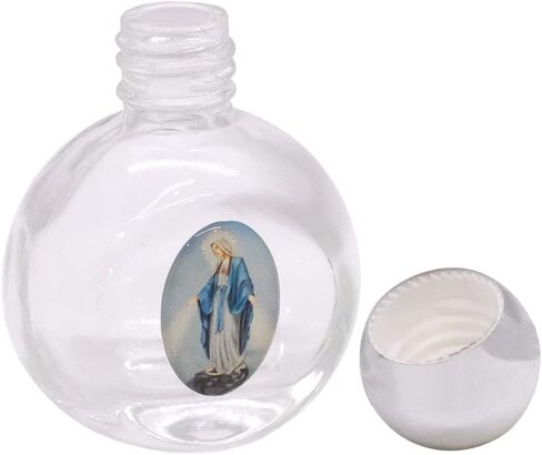 2" Small Decorative Holy Water Bottle with Twist-On Cap | Great Catholic Gift for First Holy Communions and Confirmation | Storage for Holy Water and Blessed Oils (Blessed Mother) in Saudi Arabia