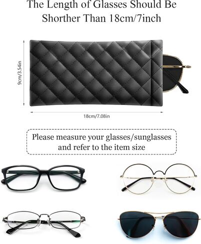 4 Pcs Squeeze Top Sunglass Case with Cleaning Cloth, Soft Leather Eyeglass Case Portable Sunglasses Pouch in Saudi Arabia