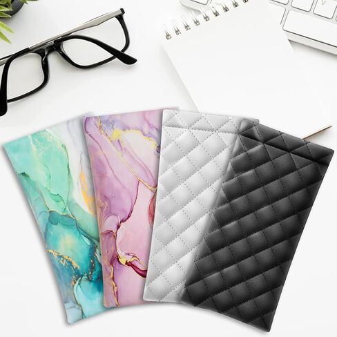 4 Pcs Squeeze Top Sunglass Case with Cleaning Cloth, Soft Leather Eyeglass Case Portable Sunglasses Pouch in Saudi Arabia
