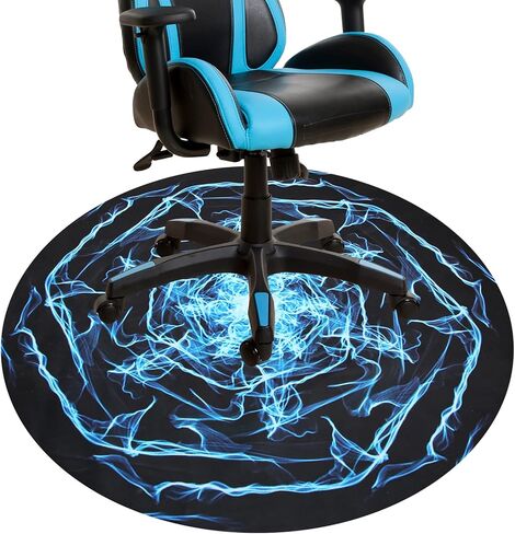 سجادة كرسي الألعاب، 47 بوصة دائرية بسمك 3 مم من المطاط لكرسي مكتب الكمبيوتر للأرضيات الصلبة، سجادات كرسي دوارة مضادة للانزلاق لغرفة الألعاب والمكتب والمنزل in Kuwait