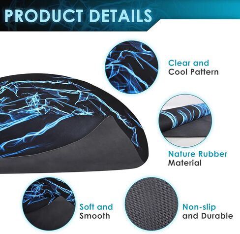 سجادة كرسي الألعاب، 47 بوصة دائرية بسمك 3 مم من المطاط لكرسي مكتب الكمبيوتر للأرضيات الصلبة، سجادات كرسي دوارة مضادة للانزلاق لغرفة الألعاب والمكتب والمنزل in Kuwait