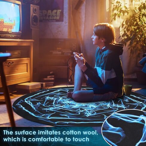 سجادة كرسي الألعاب، 47 بوصة دائرية بسمك 3 مم من المطاط لكرسي مكتب الكمبيوتر للأرضيات الصلبة، سجادات كرسي دوارة مضادة للانزلاق لغرفة الألعاب والمكتب والمنزل in Kuwait