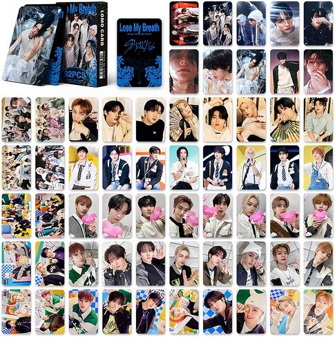 مجموعة بطاقات صور Stray Kids مكونة من 92 قطعة من بطاقات الصور Stray Kids Lose My Breath Photocards مجموعة Stray Kids Merch 60 قطعة بطاقات صور Stray Kids + 32 قطعة مجموعة هدايا ملصقات Stray Kids Kpop in Saudi Arabia