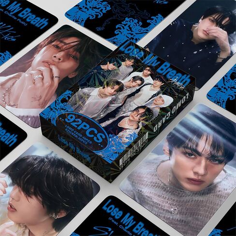 مجموعة بطاقات صور Stray Kids مكونة من 92 قطعة من بطاقات الصور Stray Kids Lose My Breath Photocards مجموعة Stray Kids Merch 60 قطعة بطاقات صور Stray Kids + 32 قطعة مجموعة هدايا ملصقات Stray Kids Kpop in Saudi Arabia