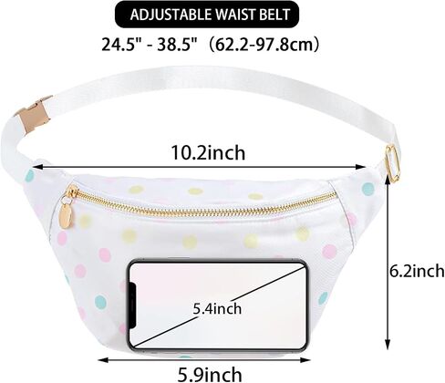Belt Bag for Women Gingham Ruffle Crossbody Fanny Pack with Adjustable Strap,Fashion Waist Pack Bag Bum bag for Traveling Hiking Cycling Running Casual (Rainbow Plaid) in Saudi Arabia